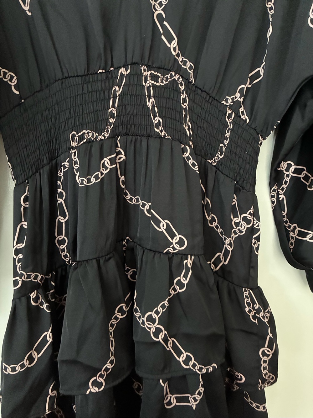 ZARA CHAIN PRINT DRESS Black/Pink Size S - Picture 7 of 10